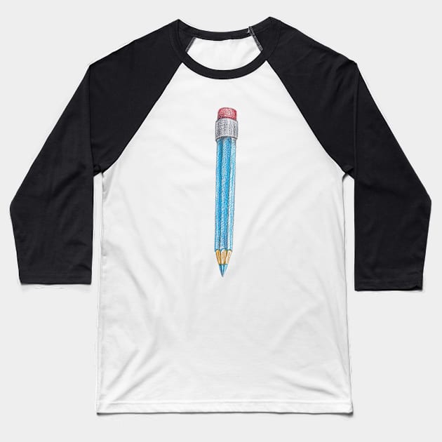 blue pencil Baseball T-Shirt by lisenok